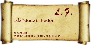 Lédeczi Fedor névjegykártya
